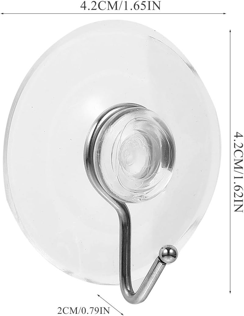 Healifty 10pcs PVC Suction Cup Hooks 40mm Strong Vacuum Multi-Purpose Hanging Hooks for Kitchen Bathroom Glass Window Towel Holder - Image 2