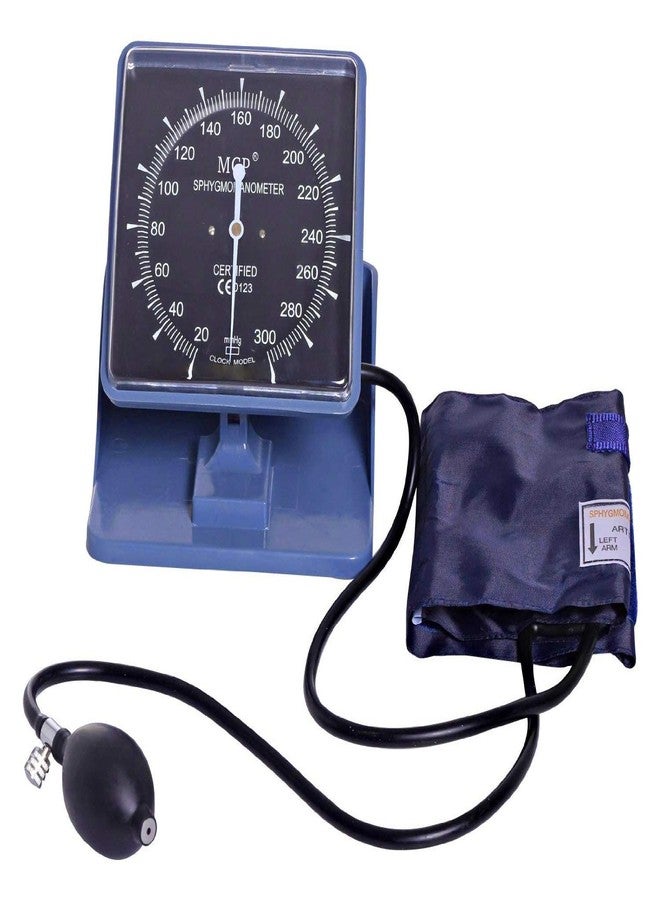 MCP Desktop Bloop Pressure Monitor Aneroid Blood Pressure Apparatus Clock Model Blood Pressure Monitor - with Cuff, Bulb and Valve (Black screen) - Image 5