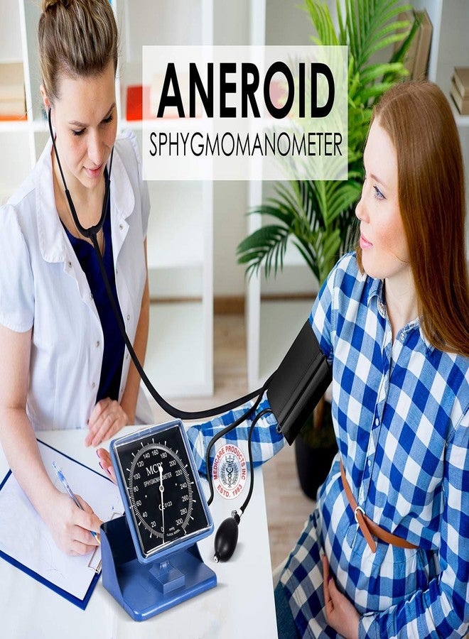 MCP Desktop Bloop Pressure Monitor Aneroid Blood Pressure Apparatus Clock Model Blood Pressure Monitor - with Cuff, Bulb and Valve (Black screen) - Image 3