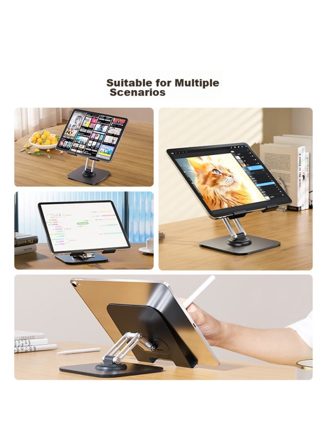 Stiger [stable Upgrade] Tablet Stand, Enlarged Ipad And Phone Desktop Multi-functional Universal Lazy Stand, Foldable Height Adjustable 360° Rotating Support Stand For Office And Study - Image 4