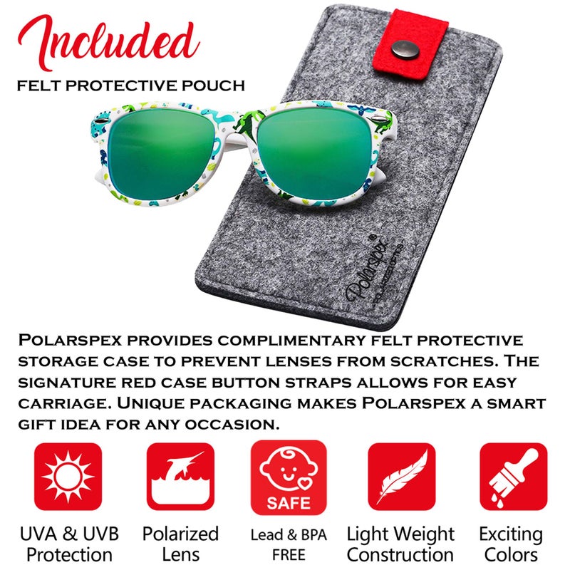 PolarSpex Toddler Sunglasses UV Protection â€“ Unbreakable Kids Polarized Sunglasses with Case for Boys & Girls age 2-8 - Image 2