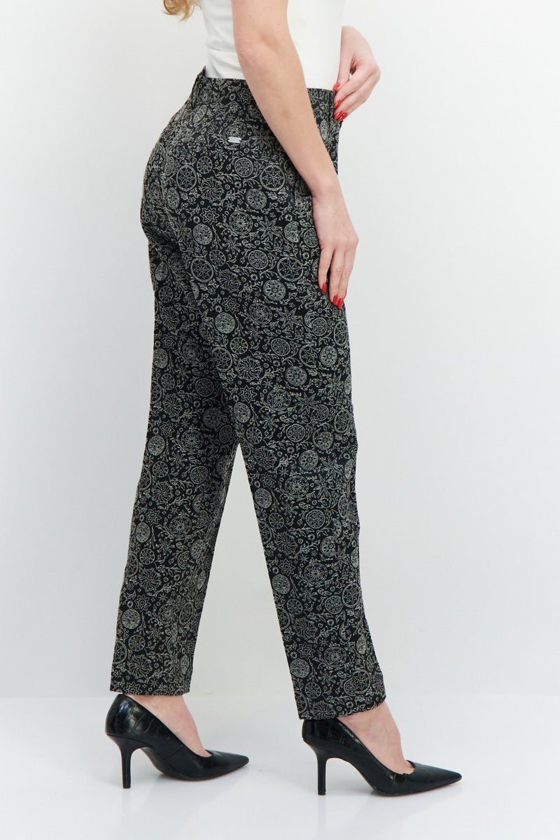 Scotch & Soda Women Regular Fit Textured Pant, Black/White - Image 4