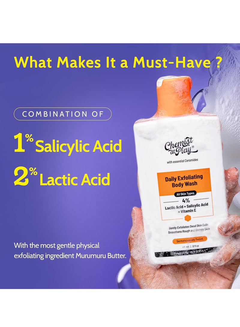 Chemist at Play 1% Salicylic Acid Exfoliating Body Wash 473ml and Enriched with Vitamin E  Murumuru Gentle Exfoliating - Image 3