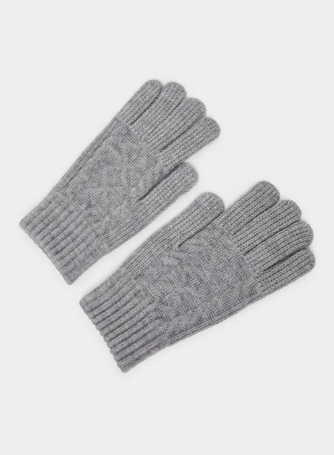 Styli Textured Knit Gloves - Image 1