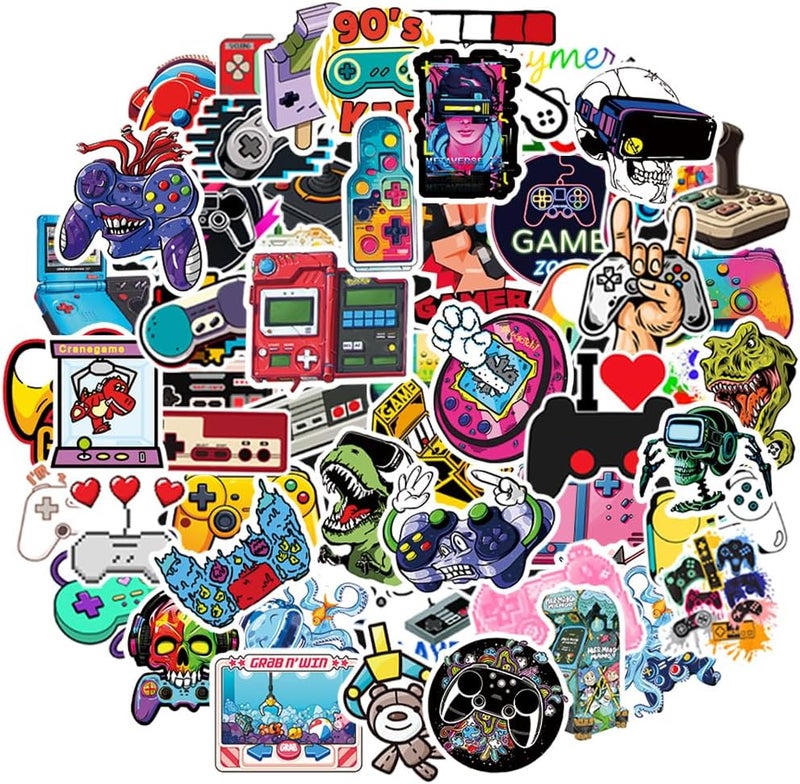 QTL Waterproof Game Vinyl Stickers Pack for Laptop Scrapbooking (100 Pcs Video Game Style) - Image 1