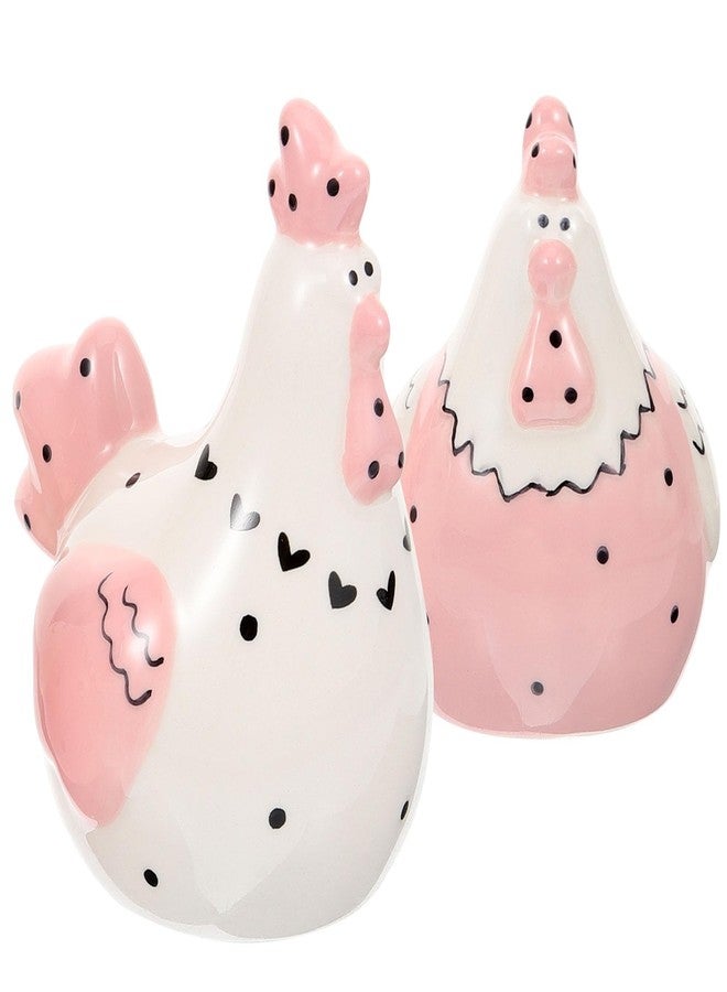 SHOWERORO Ceramic Salt and Pepper Shaker Set 2 Pcs Cute Chicken Design Kitchen Spice Jars with Lids Decorative Seasoning Containers for Cooking Storage - Image 1