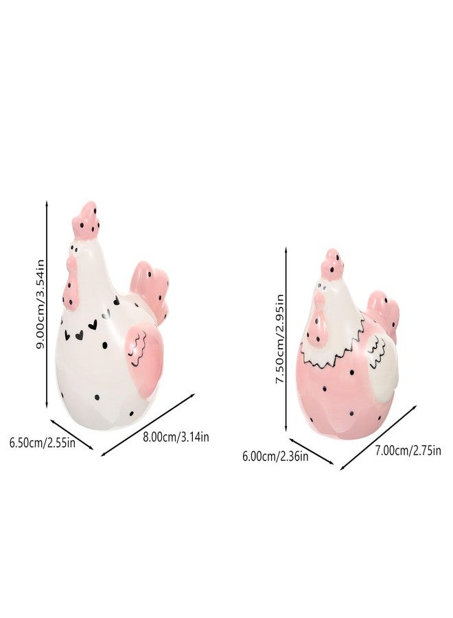 SHOWERORO Ceramic Salt and Pepper Shaker Set 2 Pcs Cute Chicken Design Kitchen Spice Jars with Lids Decorative Seasoning Containers for Cooking Storage - Image 2