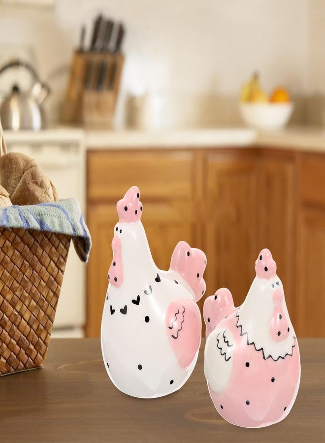 SHOWERORO Ceramic Salt and Pepper Shaker Set 2 Pcs Cute Chicken Design Kitchen Spice Jars with Lids Decorative Seasoning Containers for Cooking Storage - Image 5