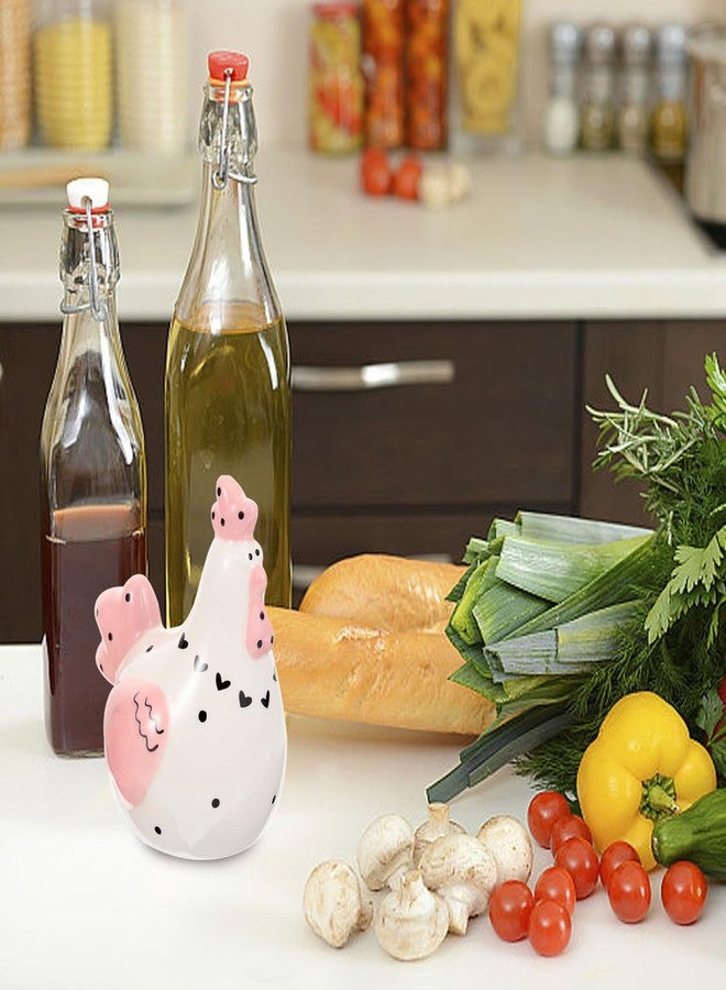 SHOWERORO Ceramic Salt and Pepper Shaker Set 2 Pcs Cute Chicken Design Kitchen Spice Jars with Lids Decorative Seasoning Containers for Cooking Storage - Image 3