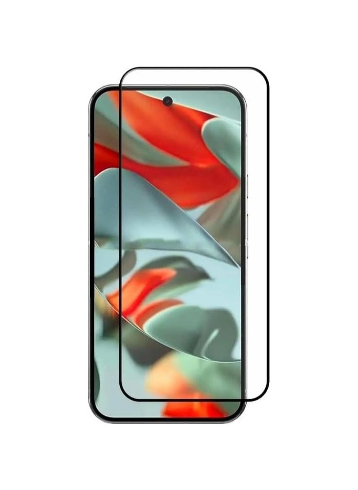 Full Glue Bubble Free Anti-Scratch Anti-Fingerprint 9H Hardness 3D Curved Edge Tempered Glass Screen Protector for Google Pixel 9 2024 5D Black Glass  - Image 1