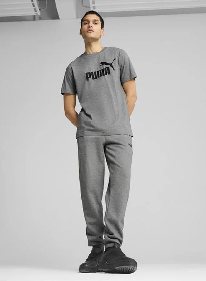 Puma medium gray heather ESS No. 1 Logo Tee for Men | Best Price UAE
