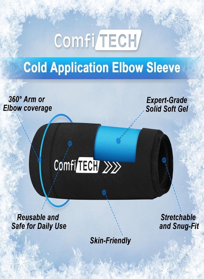 KONSSEE Elbow Ice Pack for Tendonitis and Tennis Elbow Ice Pack Wrap Sleeve Cold Compression Golfers Arm Ice Pack for Injuries Reusable Gel Ice Wrap for Pain Relief - Image 4