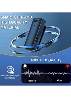 XVersion Wireless Microphone, Professional Wireless Lavalier Lapel Microphone for iPhone, iPad, Android Devices Cordless Condenser Recording Mic for Lightning Port, Podcast Vlog One to One, Matte Black  - Image 2