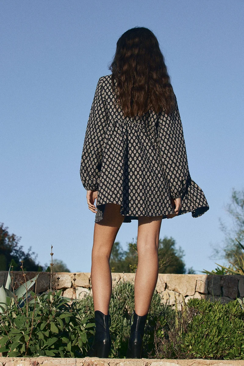 H&M Tie-detail cotton dress