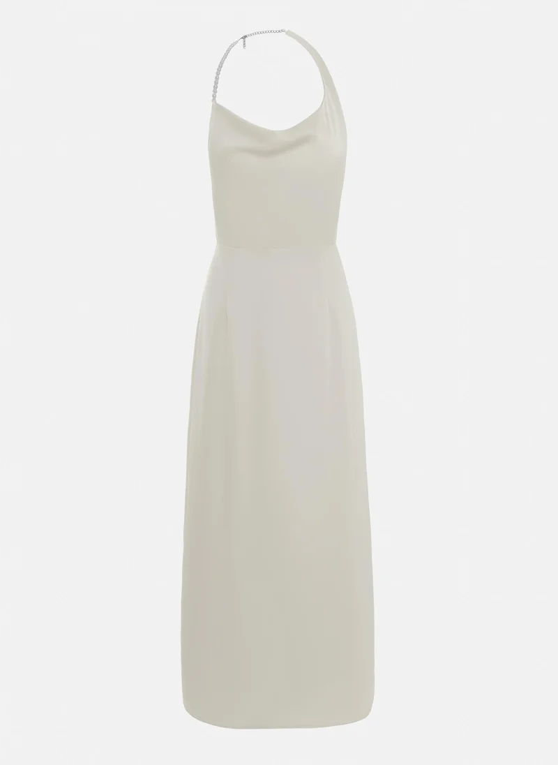 Lichi Satin Halter Dress