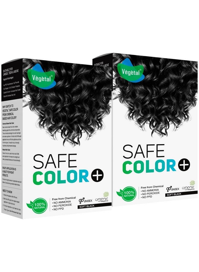 Vegetal Safe Color, Hair Color for Unisex, 100g - Soft Black (Pack of 2) - Image 1