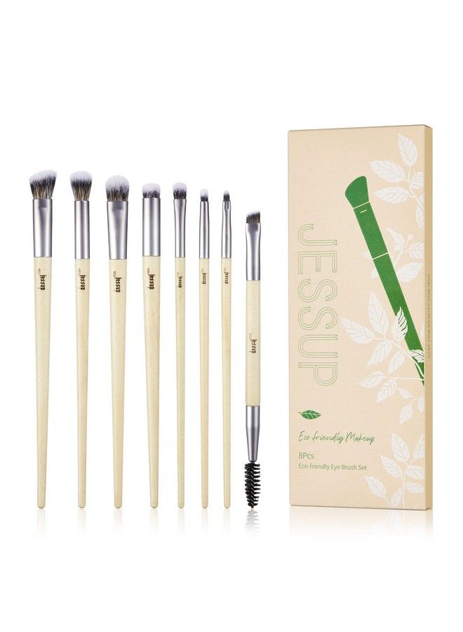 Jessup Eyeshadow Brush Set 8Pcs Eye Makeup Brushes Premium Crueltyfree Eyeshadow Blending Concealer Eyebrow Eyeliner Spoolie Brush Kit T328 - Image 2