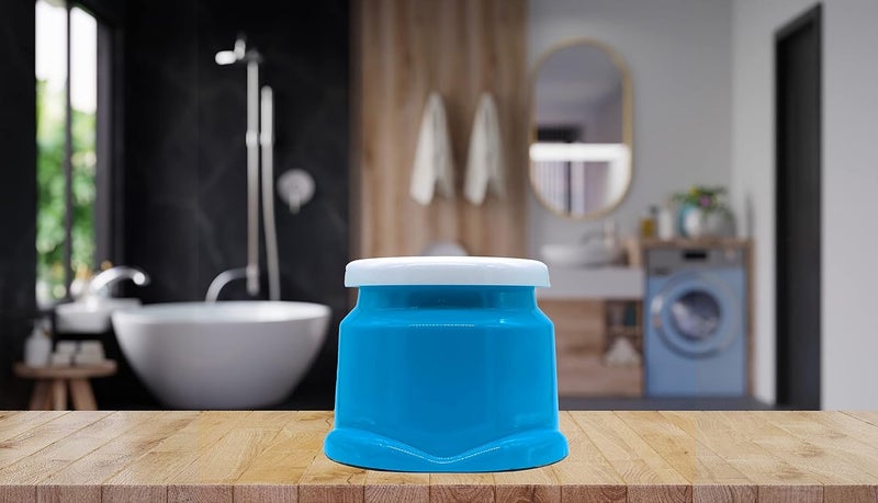 Jaycee JAYCEE Premium Asthetic Design Strong and Durable Multipurpose Stool for BathroomHome and Kitchen Pack of 2 Blue  - Image 2