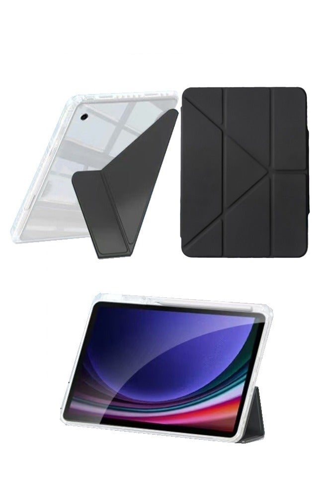 for Samsung Galaxy Tab A9 Case Cover, Triple Fold Y-shaped Design, Multi Angle, Leather Tablet Cover With Pen Slot, Automatic Wake-up/sleep, Black - Image 1