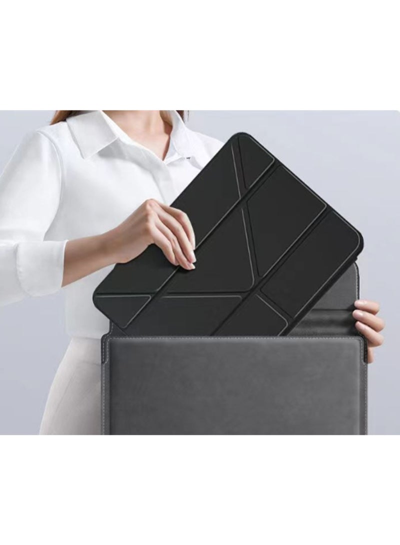 for Samsung Galaxy Tab A9 Case Cover, Triple Fold Y-shaped Design, Multi Angle, Leather Tablet Cover With Pen Slot, Automatic Wake-up/sleep, Black - Image 2