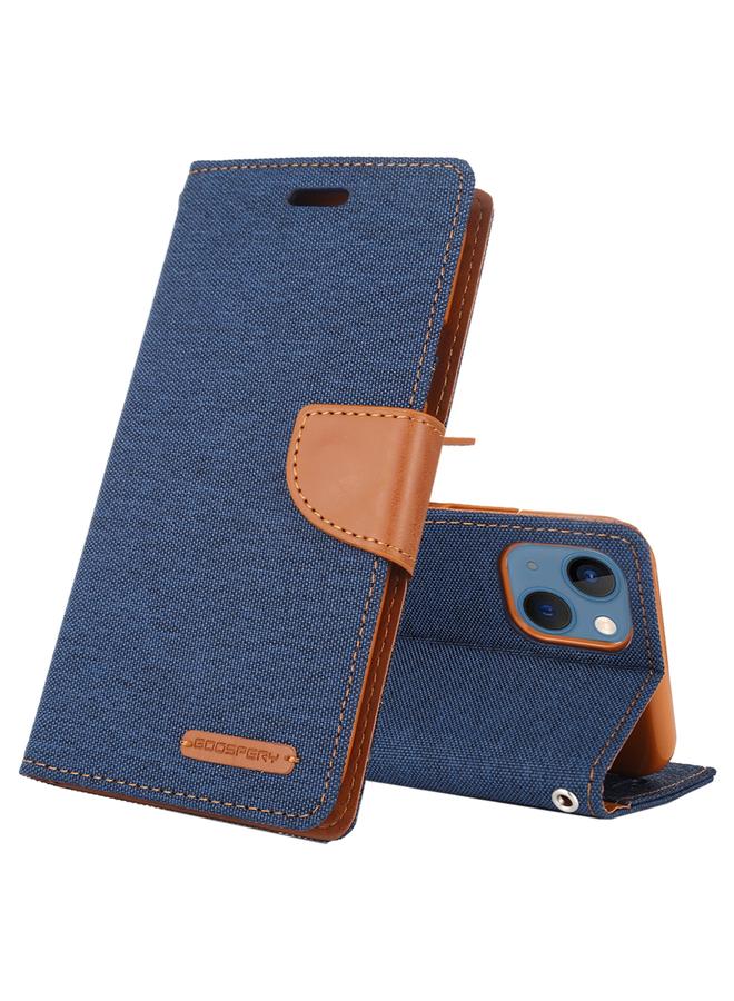 Case For iPhone 14 Plus CANVAS DIARY Canvas Texture Flip Leather Phone Case