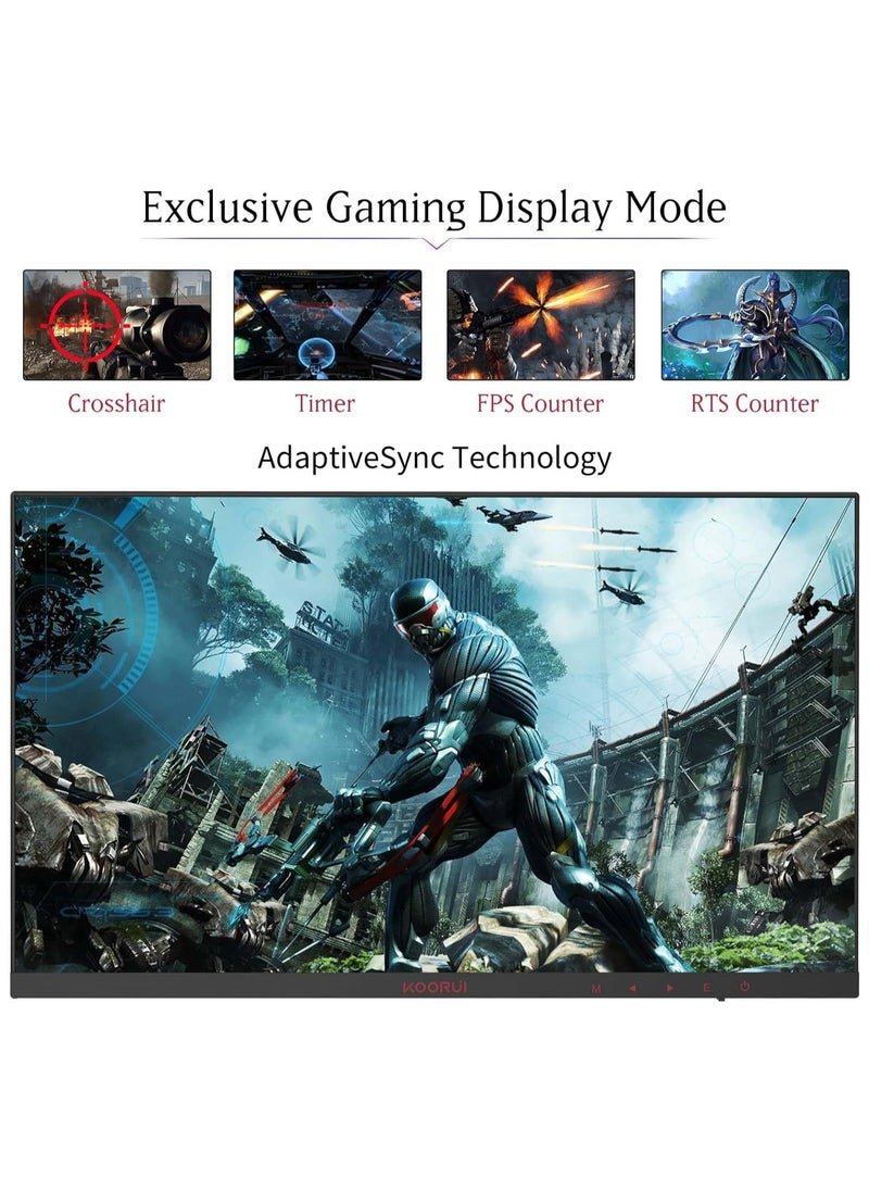 24 Inch Computer Monitor -FHD 1080P Gaming Monitor 165Hz VA 1ms, Adaptive Sync Technology, LED Monitors with Ultra-Thin, HDMI X2 /DP, VESA Compatible, Tilt Adjustable, Eye Care 24E4