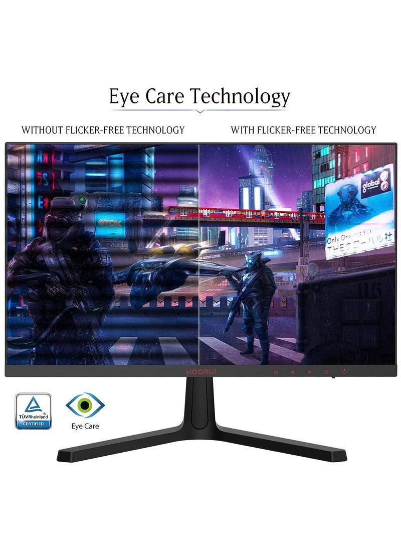 24 Inch Computer Monitor -FHD 1080P Gaming Monitor 165Hz VA 1ms, Adaptive Sync Technology, LED Monitors with Ultra-Thin, HDMI X2 /DP, VESA Compatible, Tilt Adjustable, Eye Care 24E4