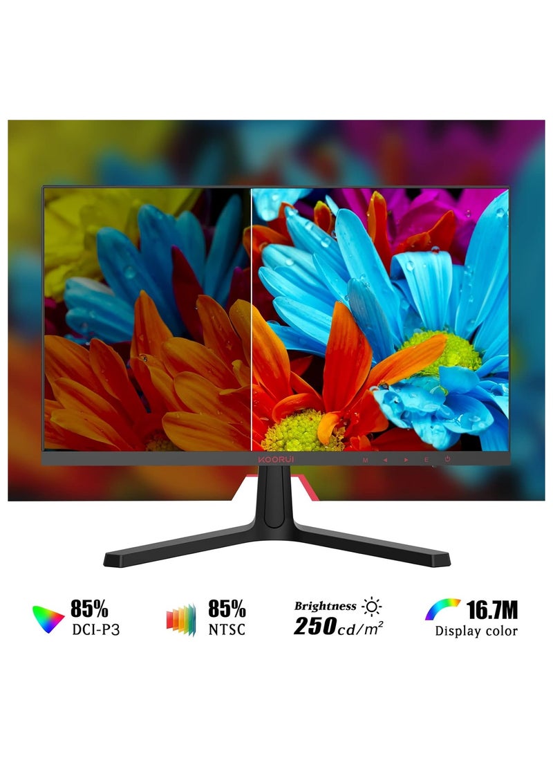 24 Inch Computer Monitor -FHD 1080P Gaming Monitor 165Hz VA 1ms, Adaptive Sync Technology, LED Monitors with Ultra-Thin, HDMI X2 /DP, VESA Compatible, Tilt Adjustable, Eye Care 24E4