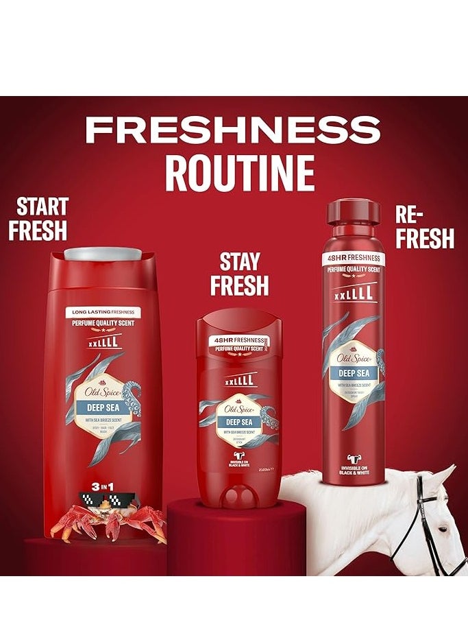 Old Spice - Pack Of 3 Old Spice Deep Sea Deodorant Body Spray for Men 150ml - Image 1