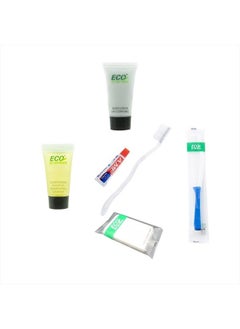 6-Piece All-in-Kit-Soap-Body Lotion-Shampoo&Conditioner 2 in 1 -Toothbrush- Toothpaste-Hair Comb- Hotel Toiletries Bulk Guest Shower Bath Amenities