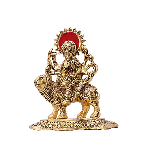 KridayKraft Durga Maa Murti,Shero vali ma Metal Statue for Navratri Pooja,Temple Pooja,Decor Your Home & Office,Religious Idol Gift Article,Showpiece Figurines... - Image 2