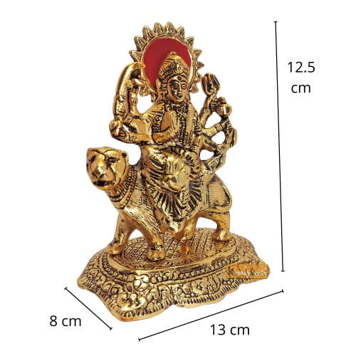 KridayKraft Durga Maa Murti,Shero vali ma Metal Statue for Navratri Pooja,Temple Pooja,Decor Your Home & Office,Religious Idol Gift Article,Showpiece Figurines... - Image 5