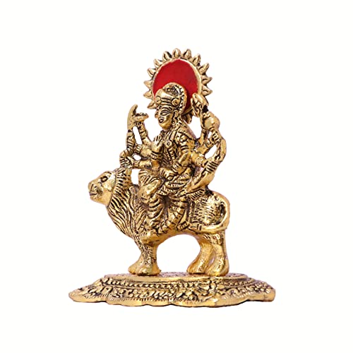 KridayKraft Durga Maa Murti,Shero vali ma Metal Statue for Navratri Pooja,Temple Pooja,Decor Your Home & Office,Religious Idol Gift Article,Showpiece Figurines... - Image 3