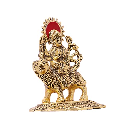 KridayKraft Durga Maa Murti,Shero vali ma Metal Statue for Navratri Pooja,Temple Pooja,Decor Your Home & Office,Religious Idol Gift Article,Showpiece Figurines... - Image 4