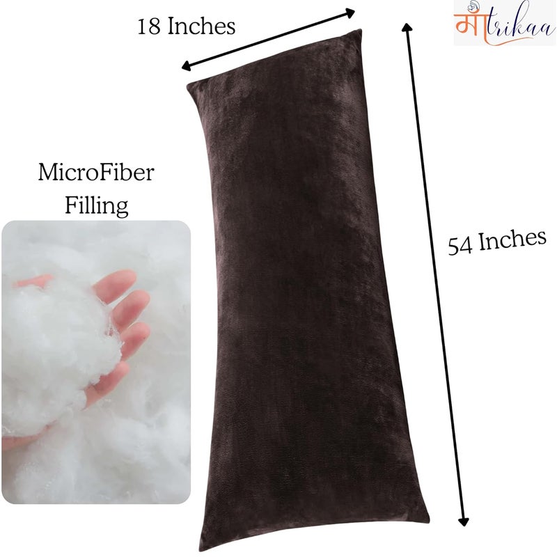 Maatrikaa Full Body Pillow Long Sleeping 54 x 18 Inches Velvet Pillow with Removable Cover for Side Sleeping Hugging Cuddling Relaxing Pregnancy Comfort - Image 2