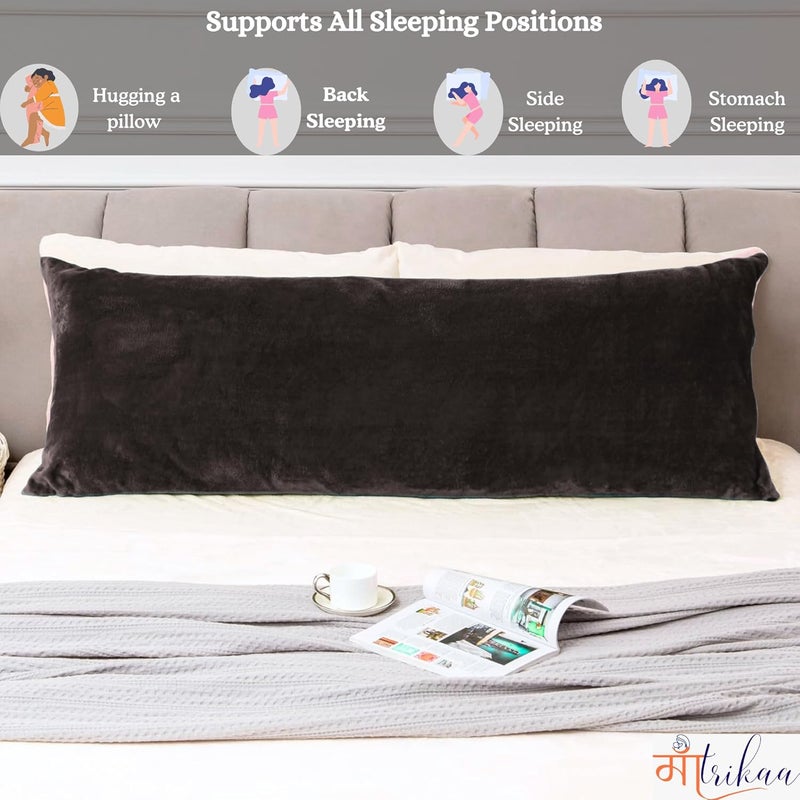 Maatrikaa Full Body Pillow Long Sleeping 54 x 18 Inches Velvet Pillow with Removable Cover for Side Sleeping Hugging Cuddling Relaxing Pregnancy Comfort - Image 3