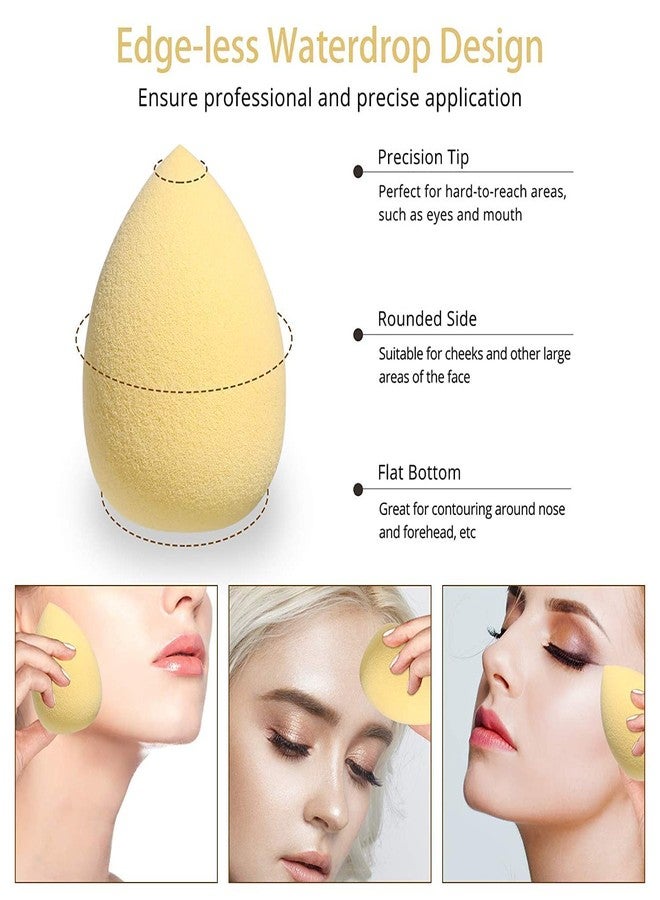 GOLD MAX Makeup Sponge Set Beauty Blender with Egg Case, Soft Sponge For Liquid Foundation, Creams, and Powders，Latex Free Wet and Dry Makeup (Multi colored) (Multicolor 4 Big + 3 Mini -7 Pcs set) - Image 5
