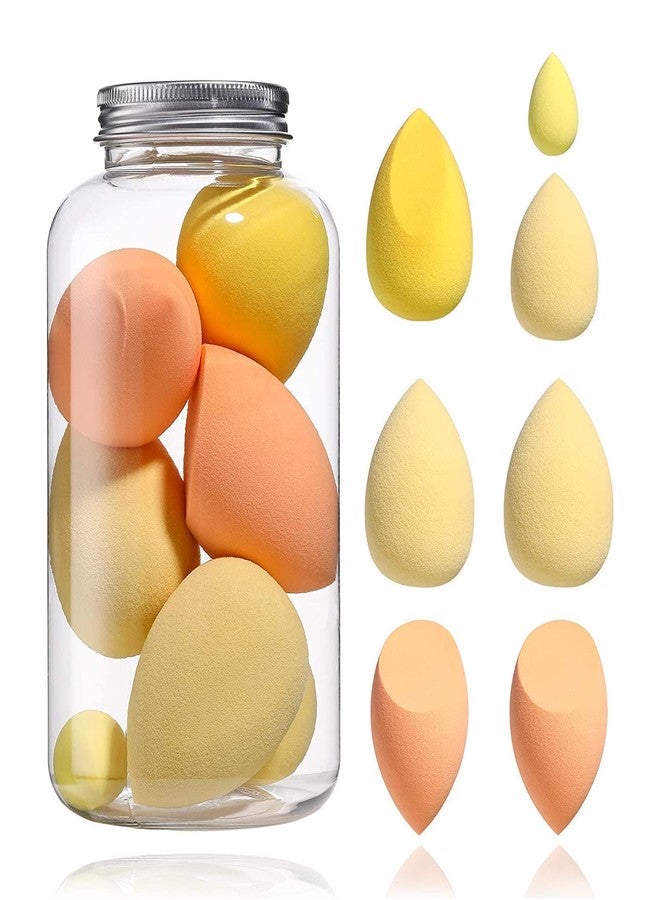 GOLD MAX Makeup Sponge Set Beauty Blender with Egg Case, Soft Sponge For Liquid Foundation, Creams, and Powders，Latex Free Wet and Dry Makeup (Multi colored) (Multicolor 4 Big + 3 Mini -7 Pcs set) - Image 2