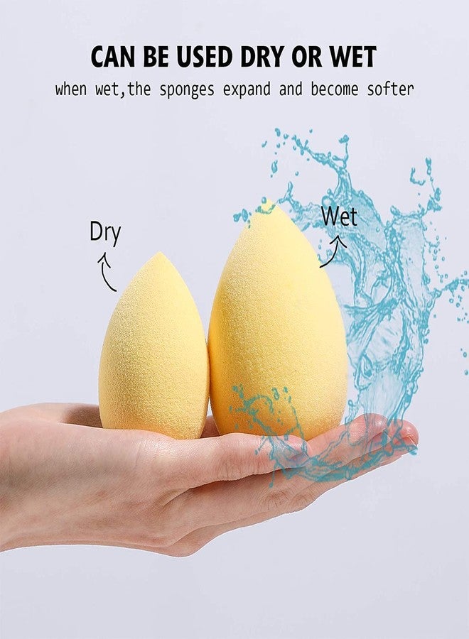 GOLD MAX Makeup Sponge Set Beauty Blender with Egg Case, Soft Sponge For Liquid Foundation, Creams, and Powders，Latex Free Wet and Dry Makeup (Multi colored) (Multicolor 4 Big + 3 Mini -7 Pcs set) - Image 4