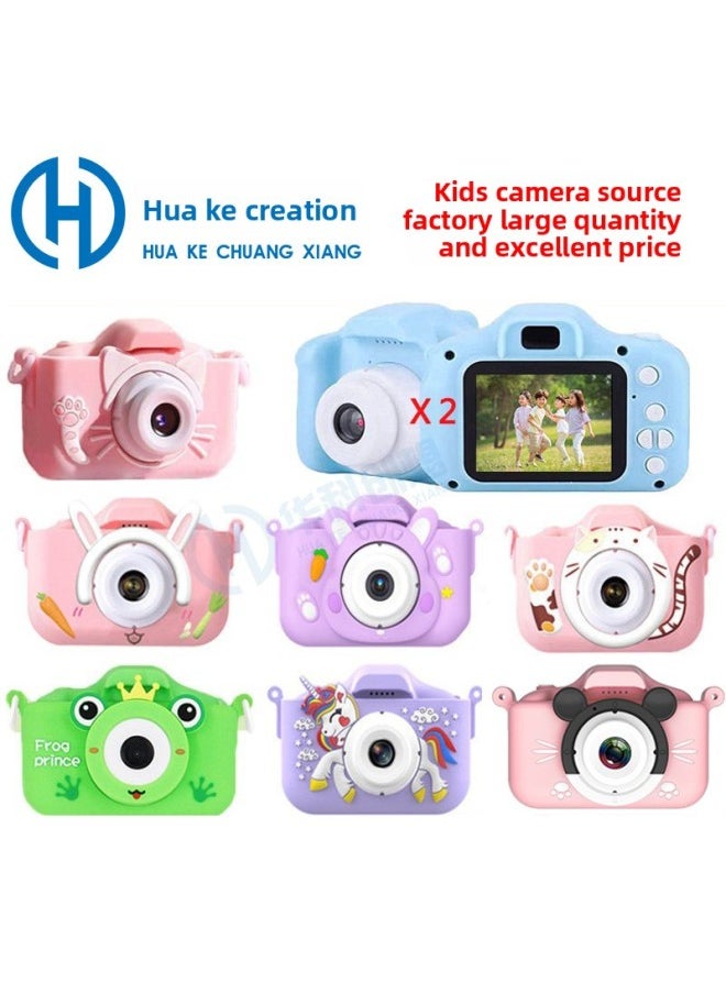 Generic Kids Camera HD X2/X5 Camera Digital Small SLR Dual Camera Mini Toy Kids Gift-Body Color:X10S Ultra HD Double-shot Unicorn Pink No Card  - Image 2