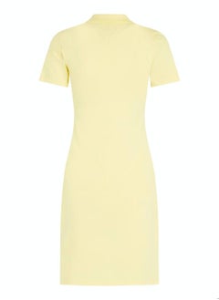TOMMY HILFIGER Women's 1985 Collection Slim Fit Polo Dress -  Stretch organic cotton pique, Yellow  - Image 4