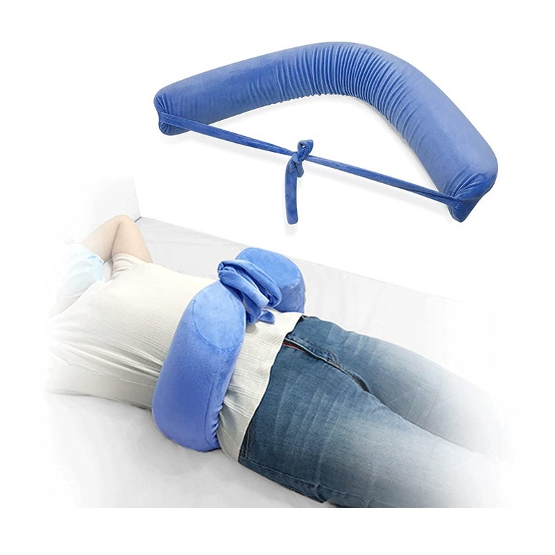 KAVIL Lumbar Roll Pillow for Sciatica Nerve Pain Sleeping Lower Back Support Scoliosis Waist Pillow for Side Sleeper in Bed Office Chair Adjustable Straps Lumbar Foam Positioning Pillow L Size