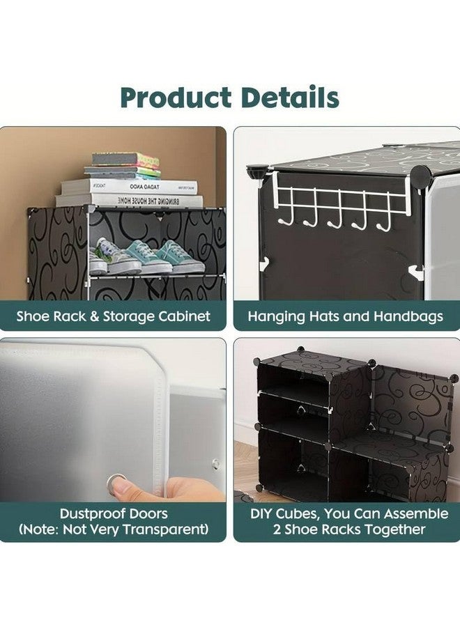 AYSIS Portable Shoe Rack for Home with Door,Adjustable Plastic Shoe Rack for Bedroom/Outdoor Waterproof,36 Pair Shoe Storage Organizer,Made of High-Density PP Frame for Stability (Grey) - Image 5