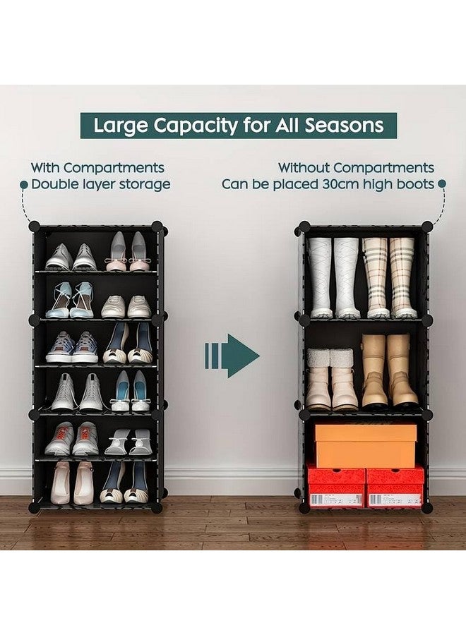 AYSIS Portable Shoe Rack for Home with Door,Adjustable Plastic Shoe Rack for Bedroom/Outdoor Waterproof,36 Pair Shoe Storage Organizer,Made of High-Density PP Frame for Stability (Grey) - Image 3