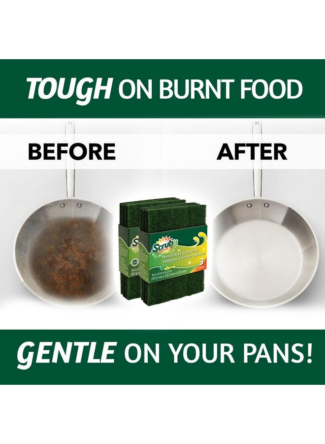 SCRUBIT Scouring Pads - Heavy Duty Household Cleaning Scrubber with Non-Scratch Anti-Grease Technology - Reusable Scrubbing Pads - Green, 12 Pack - Image 4