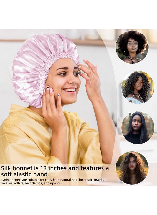 Edoneery Satin Bonnet Silk Bonnet Hair Bonnet For Sleeping Satin Bonnet For Natural Hair Bonnets For Women Silk Bonnet For Natural Hair  - Image 3