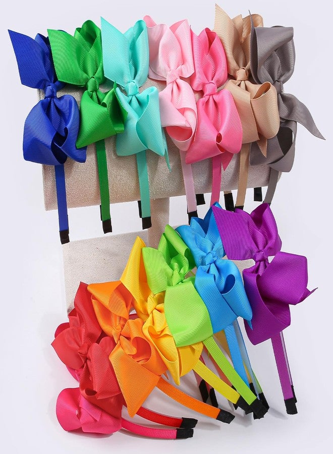 شيما ربطات شعر من شريط غروغرين من زيما، مقاس 4.5 بوصة، بألوان قوس قزح وألوان الباستيل، مناسبة للفتيات الصغيرات والمراهقات والأطفال، عبوة من 14 قطعة - Image 2