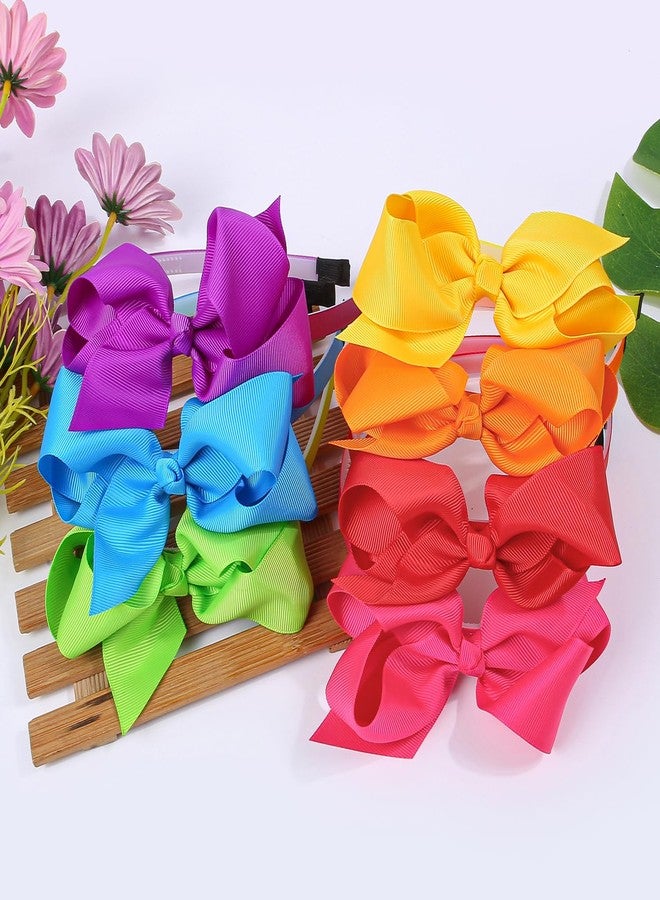 شيما ربطات شعر من شريط غروغرين من زيما، مقاس 4.5 بوصة، بألوان قوس قزح وألوان الباستيل، مناسبة للفتيات الصغيرات والمراهقات والأطفال، عبوة من 14 قطعة - Image 5