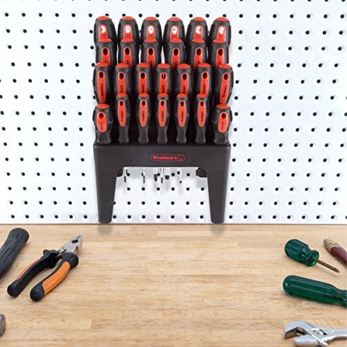 Stalwart 26-Piece Screwdriver Set with Wall Mount, Stand, and Magnetic Tips - Phillips, Slotted, Pz, and Star Screw Tips by Stalwart (Black) - Image 4
