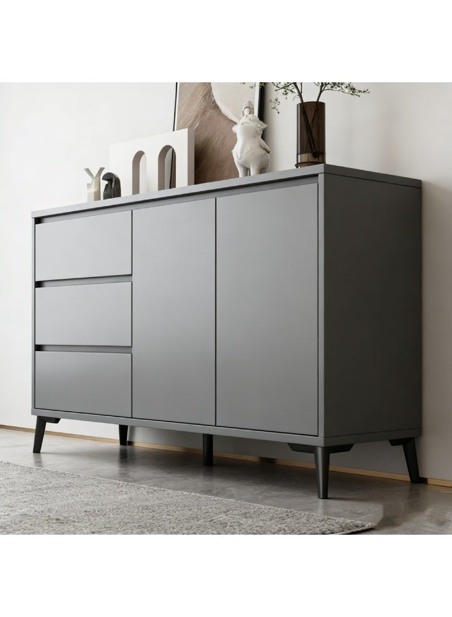  CityRiya-Long خزانة تخزين رمادية داكنة حديثة ، خزانة بوفيه متعددة الوظائف ، خزانة بار القهوة مع 3 درجات وأبوابين ، تخزين مستقل Credenza لغرفة الطعام مدخل غرفة المعيشة (DSG044) - Image 4